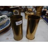 Two brass shell cases, No GD19-60-60.