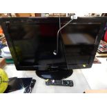 A Panasonic 25" flat screen television with remote control.