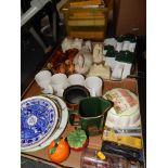 China and effects, to include Lurpak butter dish and toast rack, trinket jars, copper tankard, Tubor