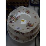 Royal Doulton Old Leeds Sprays pattern dinnerwares, comprising cake plate, dinner plates and serving