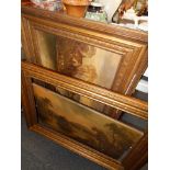 A pair of Victorian oil on canvases, by Buckley, mountainous scenes with gilt frames.
