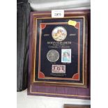 A Queen Elizabeth Centenary coin collection framed, Earl Spencer tribute to Diana, Princess of Wales