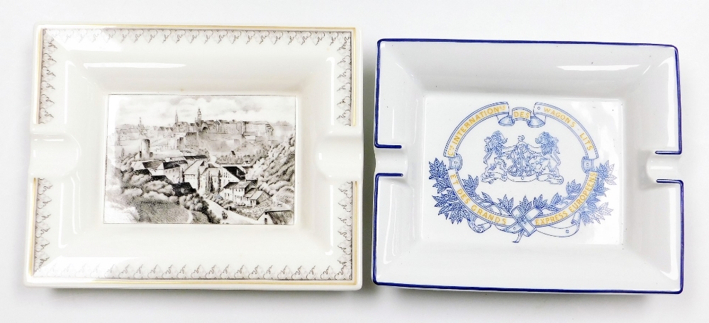 A collection of porcelain items, an Arioria Limoges ashtray, a Villeroy and Boch ashtray depicting a - Image 2 of 5