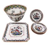 Various Booths Old Dutch pattern wares, to include a large planter 31cm diameter, 19cm high, a recta