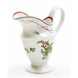 An early 19thC Newhall porcelain cream jug, pattern number 208, with rose band decoration, circa 179