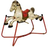 A Mobo Prairie King rocking horse, on metal frame base, 92cm high, 94cm wide, 53cm deep.