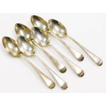 A set of six George V silver old English pattern teaspoons, Sheffield 1932, 3¾oz.