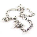 A gentleman's silver curb link neck chain, 49cm long, 30.6g.