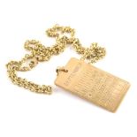 A 9ct gold pendant and chain, the calendar pendant for September with the twelfth set with illusion