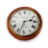 Henry Shearer, Liverpool. A 19thC mahogany cased single fusee wall clock, of circular form with Roma