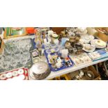 Royal Commemorative china, various copperware, brassware, coasters, anniversary clock, character jug