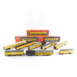 Hornby Lima and Airfix OO gauge coaches, and rolling stock 'Network Rail'. (1 tray)