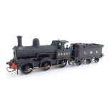 A kit built OO gauge Cauliflower Class locomotive, LMS black livery, 0-6-0, 28457.