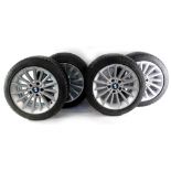 Four BMW alloy wheels and tyres, Continental Conti-Winter Contact TS810S SSR, 225-45 R17, from Seri