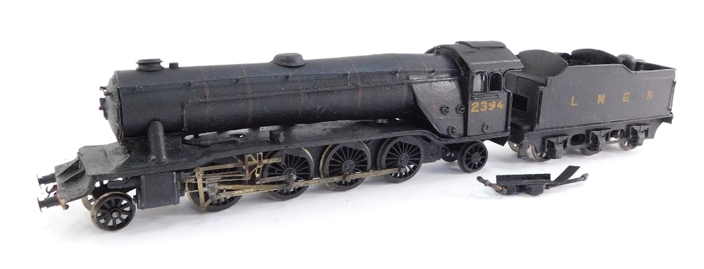 A kit built OO gauge Gresley Class P1 locomotive, LNER black livery, 2-8-2, 2394.