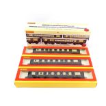 Hornby OO gauge The Golden Arrow coach pack, comprising Adrian, Onyx and Zenobia, R4196.