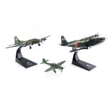 Three die cast aircraft, scale 1:44, comprising a 1944 Boeing B17F Flying Fortress, 1943 Kawanishi H