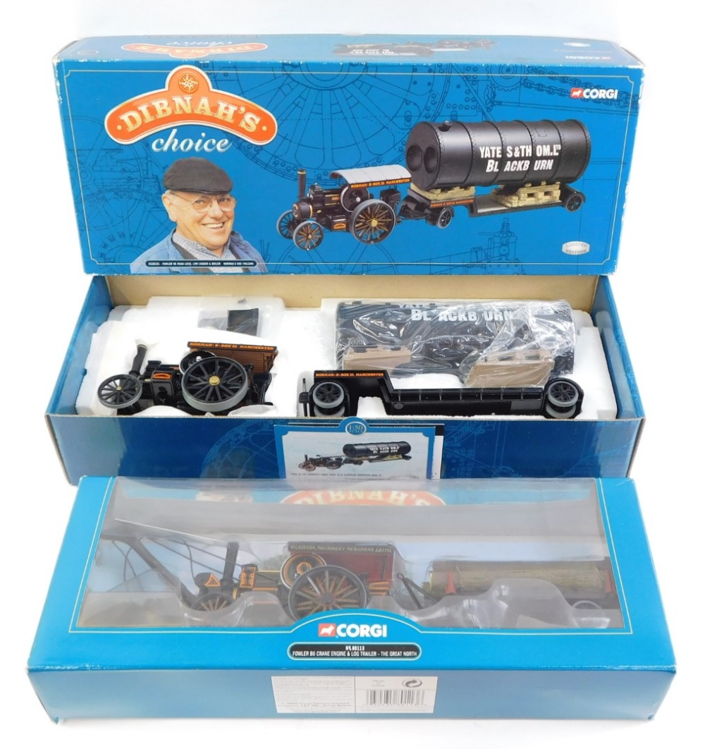 Corgi die cast Dibnah's Choice, comprising CC20101 Fowler B6 Road Loco, Low Loader and Boiler Norman