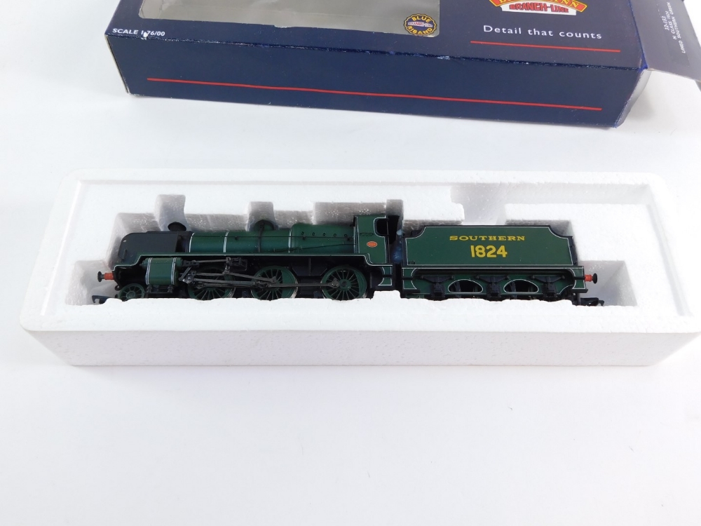 A Bachmann 00 gauge N Class locomotive, 1824, Southern Railways lined green livery, 2-6-0, 32-153. - Image 2 of 3