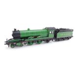 A kit built OO gauge Raven Class C7 locomotive, LNER green livery, 4-4-2, 2193.