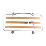 A classic car chrome boot luggage rack.