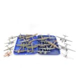 A group of kit built model aircrafts, some plastic, some wooden examples. (2 trays)