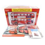 A Sun Star Route Master die cast model bus, scale 1:24, boxed, together with a London tea towel, Ian