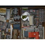 Various cardboard OO gauge railway outbuildings, houses, accessory packs, etc. (2 boxes)