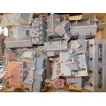 A group of railway model buildings, construction kits in card, varying sizes. (2 boxes)