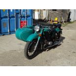 A 1976 URAL Tricycle Sidecar, registration PA0 737P, petrol, 649cc, green, first registered 01/01/19