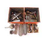 A group of model engineering parts, accessories, BDS Guides, used nut bolts, etc. (2 tins)