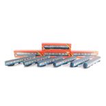 Hornby OO gauge Intercity coaches, in BR blue, R924 intercity sleeping car x3, etc, boxed and unboxe