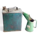 A Castrol oil dispenser, and a Pratt's oil tin. (2)