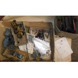 Various toys games and effects, part kit builds, a BMW R69 model kit, loose track, etc. (a quantity)