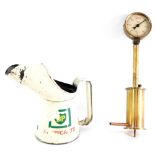 A BP lubricants oil can and a Tenjay London pressure gauge. (2)