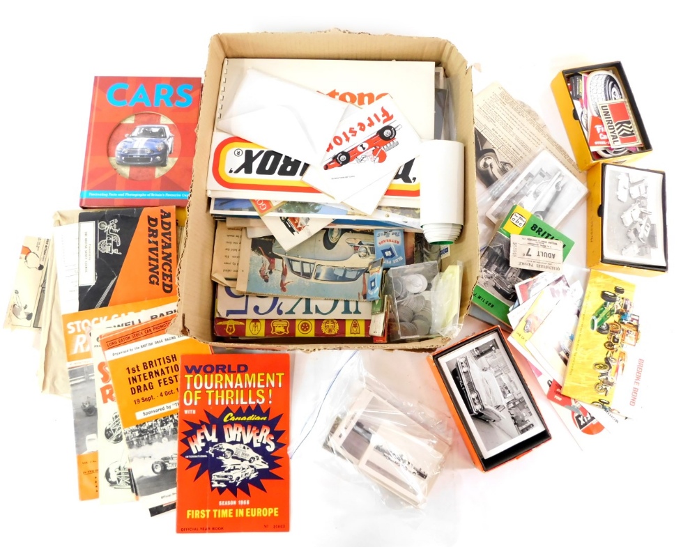 A group of car related ephemera, to include Cars Book, World Tournament of Thrills Rally Stock Car r