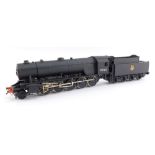 A kit built OO gauge WD Austerity Class locomotive, BR black livery, early crest, 2-10-0, 90763.