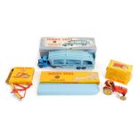 A group of Dinky toys, comprising a Dinky Toys 994 loading ramp, 982 Pullmore car transporter, 300 M