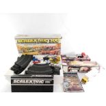 Scalextric 300 Set, Scalextric Juggernaut Road Train, Juggernaut Low Loader and a C-248 hump bridge.