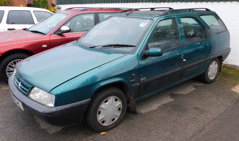 A Citroen ZX, reg.N84 CHL, diesel, green, last known mileage 42,258 miles, last MOT expired May 2018