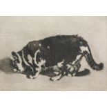 Pat Schaverien (b.1951) Slade School. PCXII, cat, artist signed limited edition etching, 12cm x 18cm