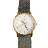 A Timex quartz gentleman's wristwatch, with gold plated outer case on a stainless steel back, with c