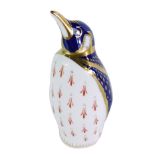 A Royal Crown Derby Emperor Penguin paperweight, No XLVIII, lacking stopper, 14cm high, boxed.