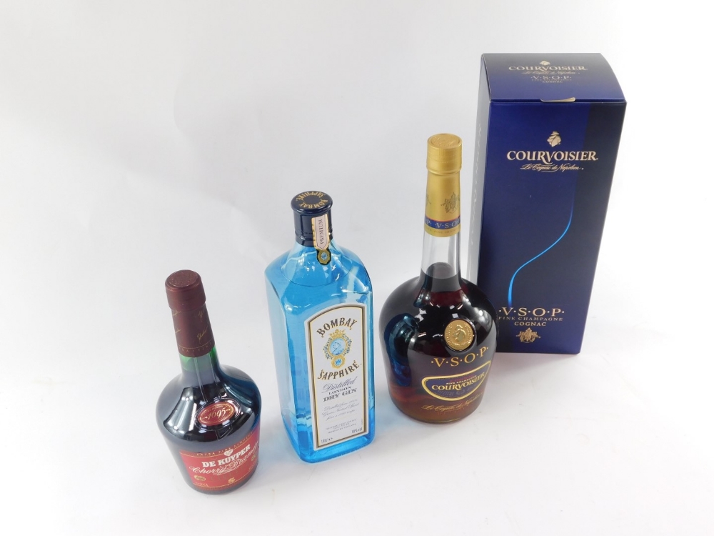 Three bottles of alcohol, comprising De Kuyper liqueur, Bombay Sapphire London Dry Gin, 100cl bottle - Image 2 of 3