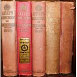 Five volumes of Kelly's Directory of Lincolnshire, for 1930, 1933, 1926, 1909, and 1896. (5, AF)