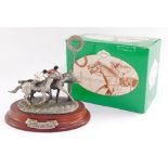A Craftsman Studios First Past The Post horse racing figure group, limited edition of 5000, 16cm hig