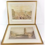 Two framed prints of Boston, to include The Boston May Sheep Fair, after George Northhouse, 39cm x 5