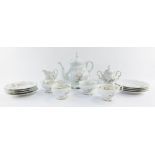 An Hutschenreuther porcelain Sylvia pattern part tea service, printed marks, comprising four tea pot