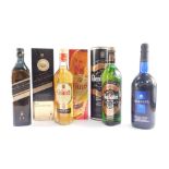 A Glenfiddich Pure Malt Scotch Whisky, Johnnie Walker Double Black Limited Edition Blended Scotch Wh