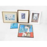 A group of Salvador Dali and Picasso prints, comprising Athena Productions blue woman, after Salvado